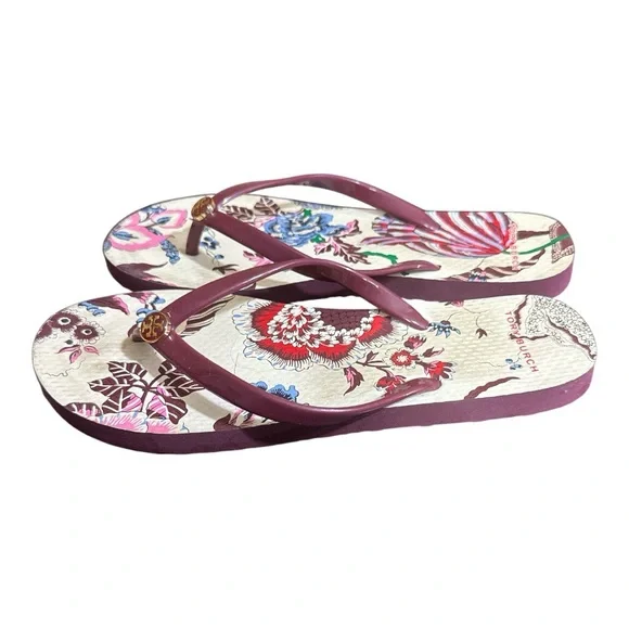 Tory Burch Thin Platform Printed Sandals in New Claret - Picture 4 of 7